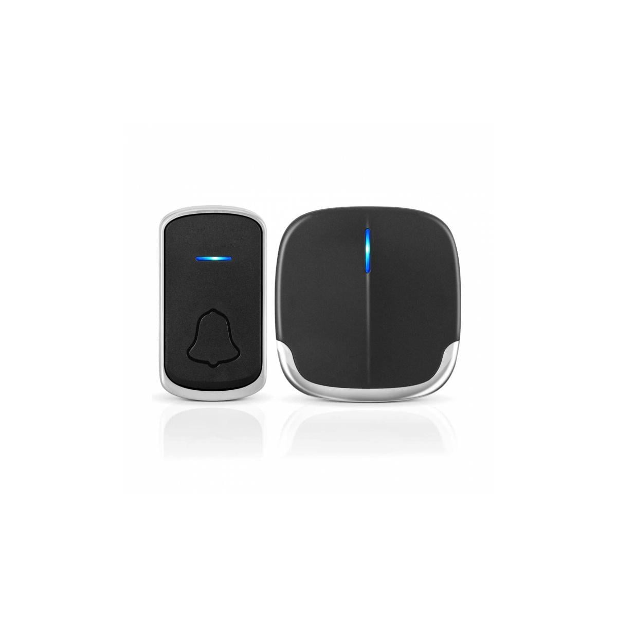Plug & Play Trådløs ringeklokke med lang rekkevidde, svart