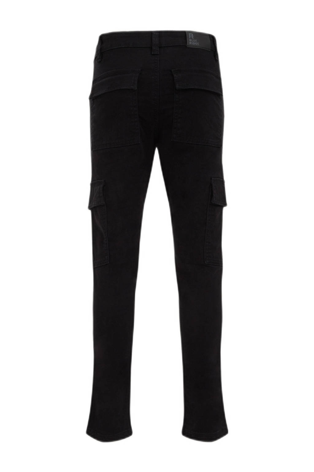 WE Fashion slim fit cargobroek zwart