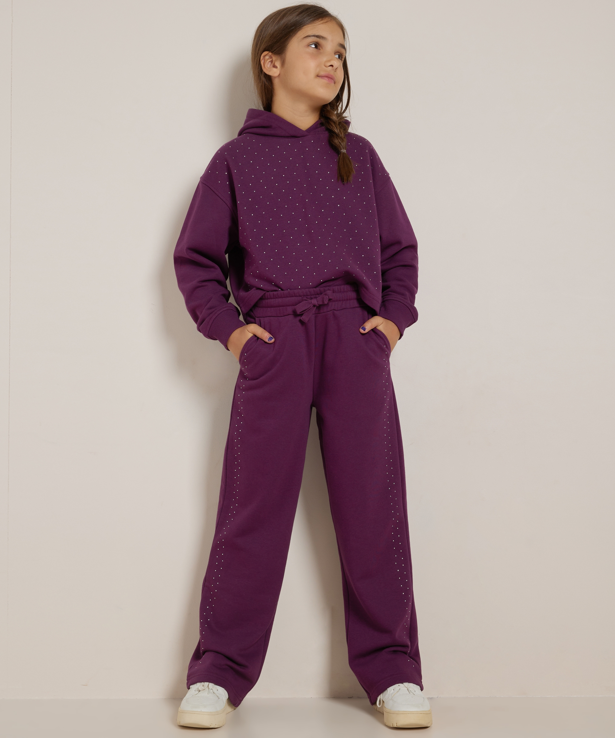 joggingbroek met glittersteentjes