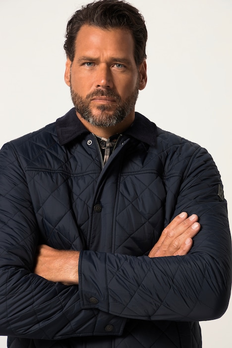 Steppjacke, Cordkragen, Zipper
