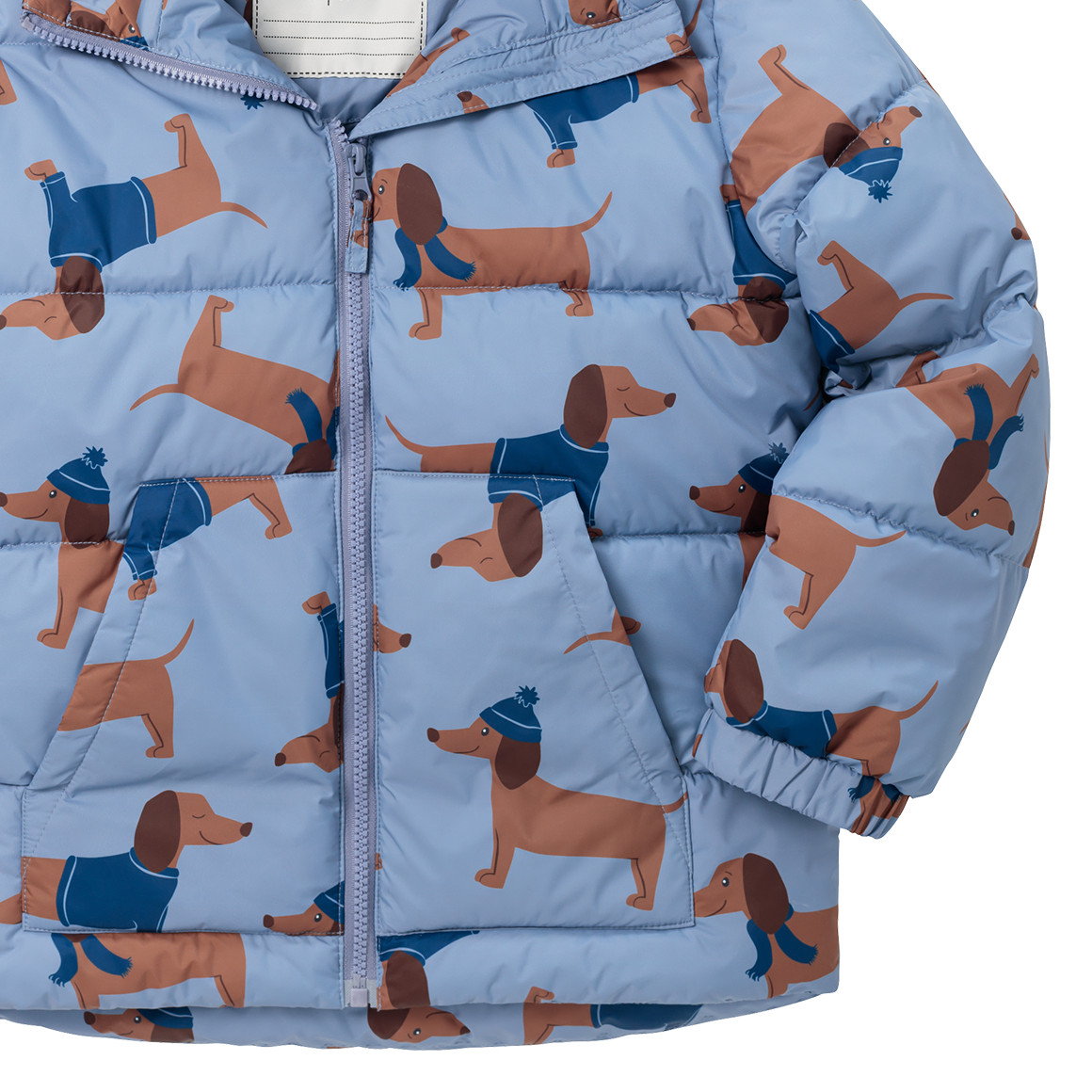 Topolino Jungen Pufferjacke mit Dackeln hellblau