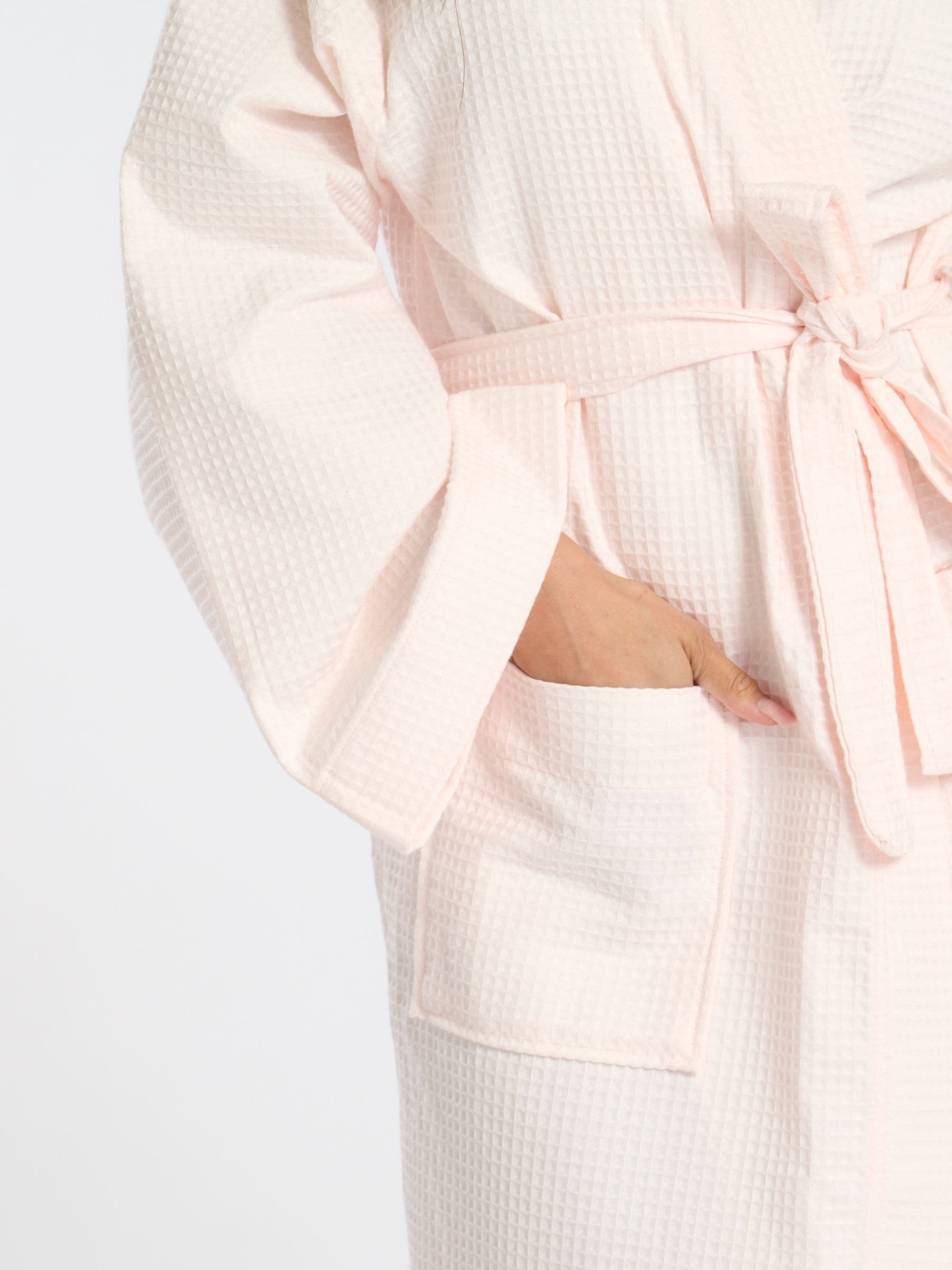 Roze - Loungeable Waffle 100% Cotton Robe