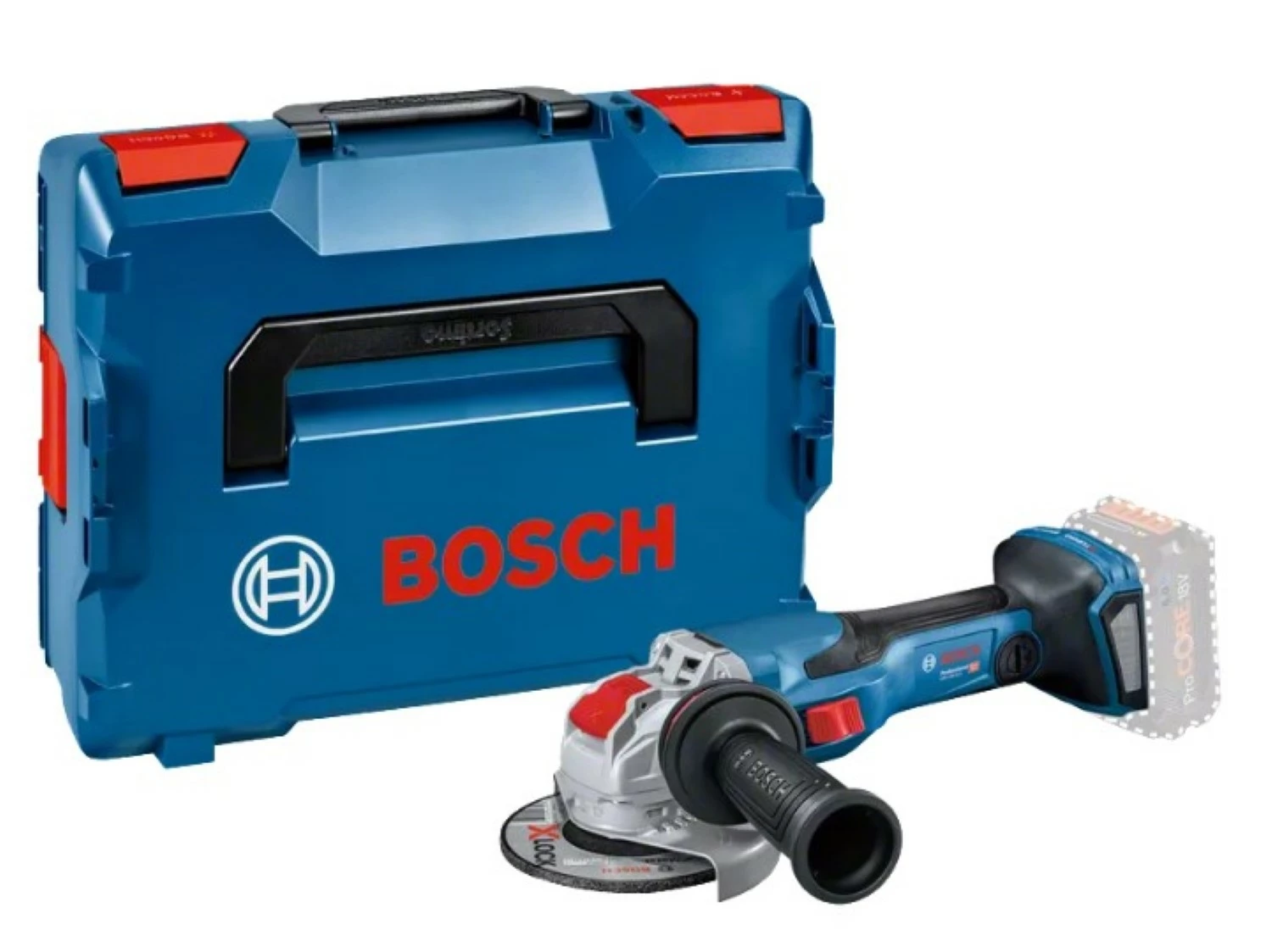 Bosch GWX 18V-15C 125mm Accu haakse slijper in L-Boxx met 2 schijven
