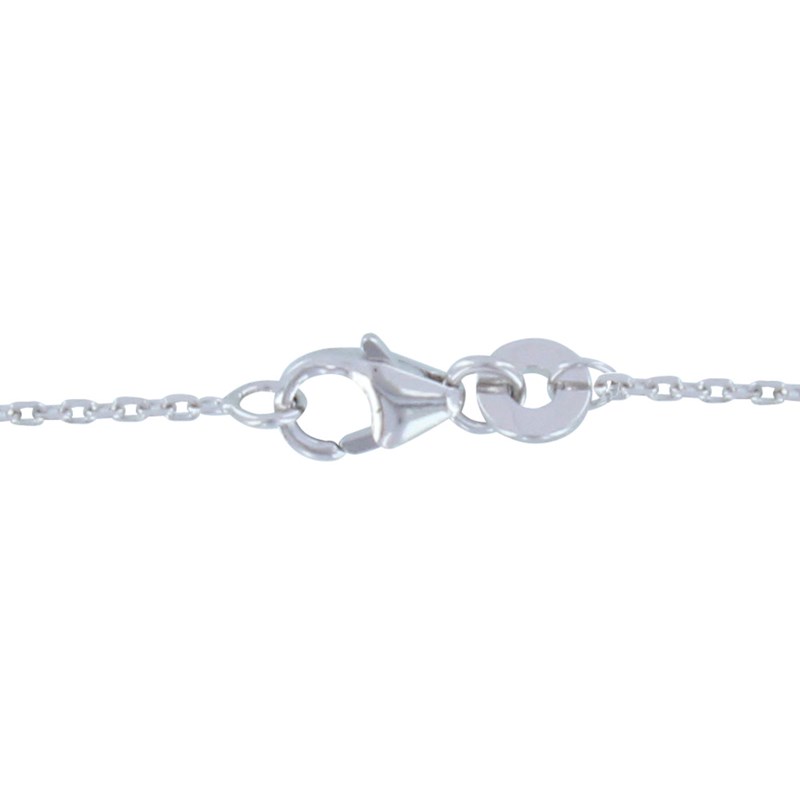 Collier Double Chaine Argent Rhodié Coeur de Strass et Coeur Gravé Je T'Aime