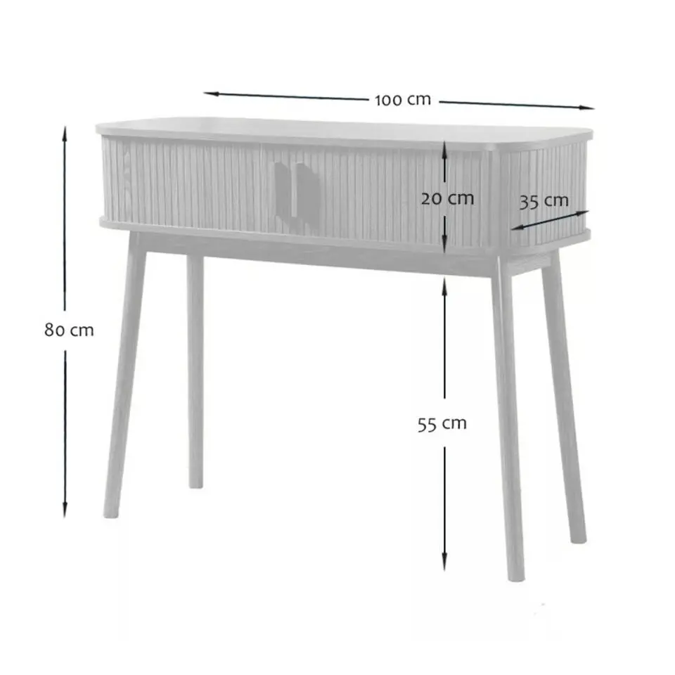 CALICOSY - Sidetable ERNEST - Licht hout - 80,5x100x35 cm