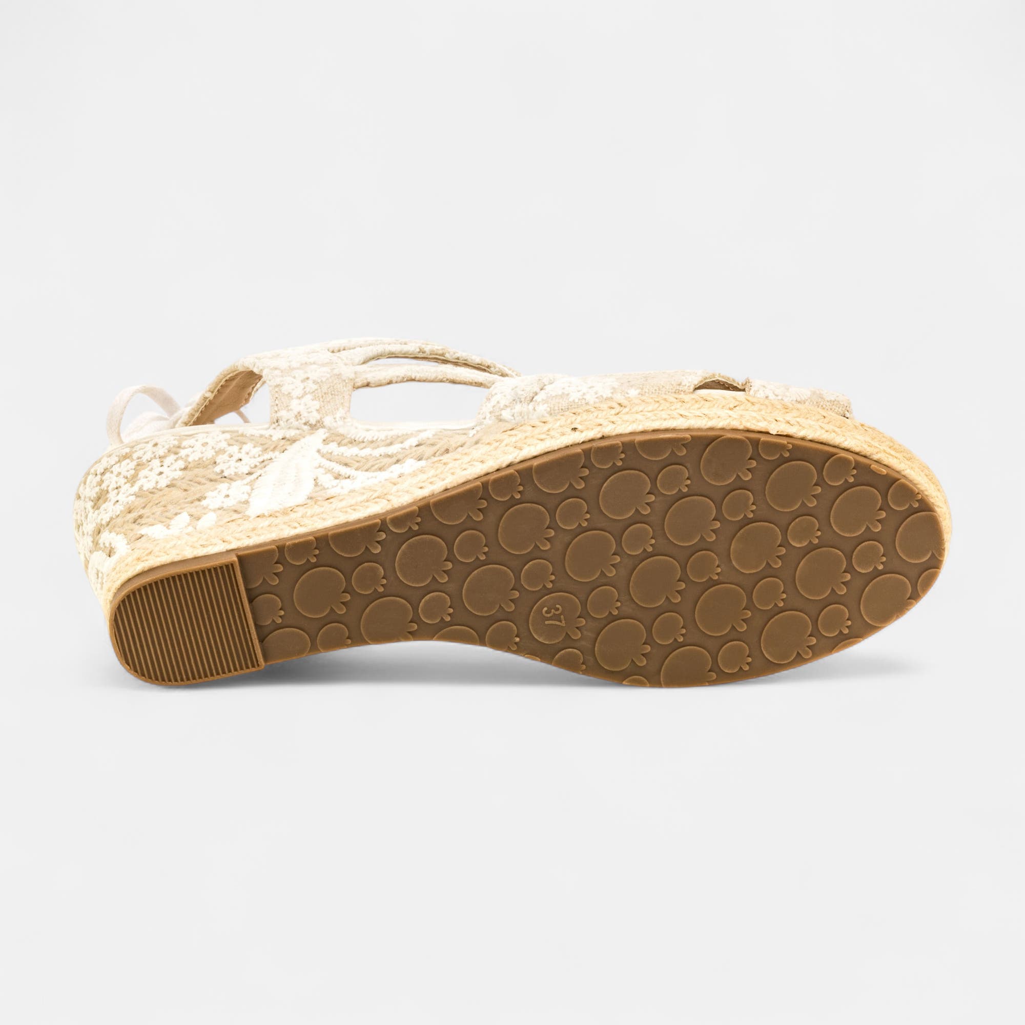 Nu-pieds à talon compensé Femme blanc