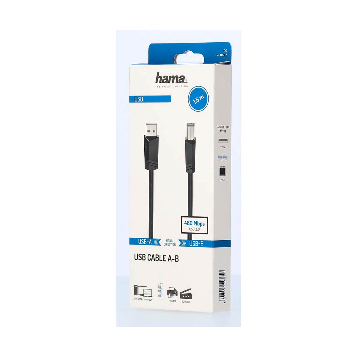 HAMA Cable USB 2.0 480 Mbit/s 1,5m Black
