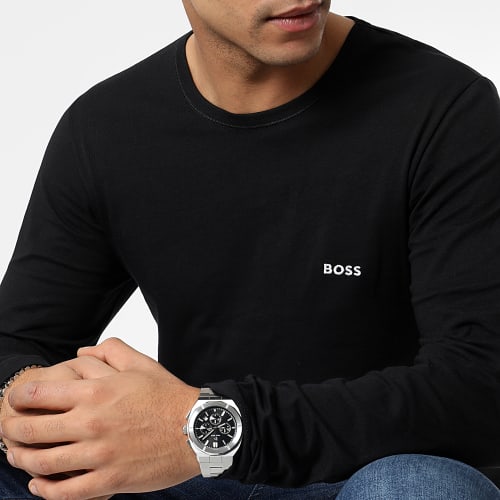Lot De 3 Tee Shirts Manches Longues RN 50492321 Noir Blanc Bleu Marine