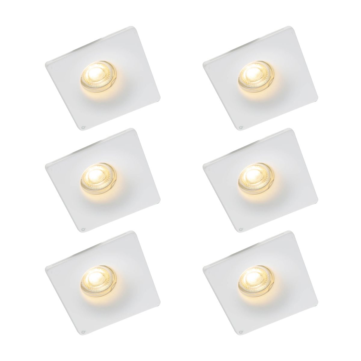Set van 6 Inbouwspot wit 12 cm rond - Gypsy Stucco
