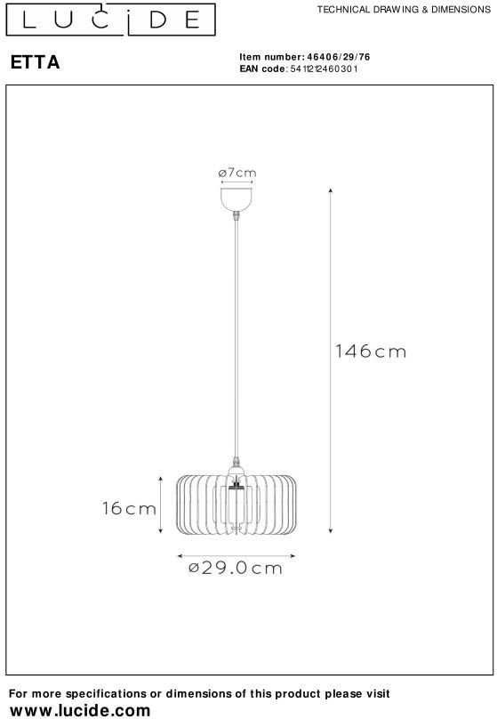 Lucide Etta Hanglamp
