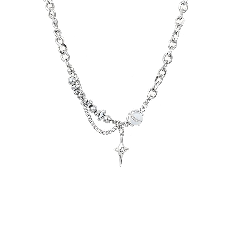Lilafey - Stervormige strass hanger ketting