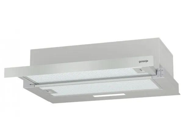 Gorenje Essential TH62E3X - Hætte - teleskopisk - bredde: 60 cm - dybde: 30.6 cm - udtrækning og recirkulation (-) - rustfrit stål