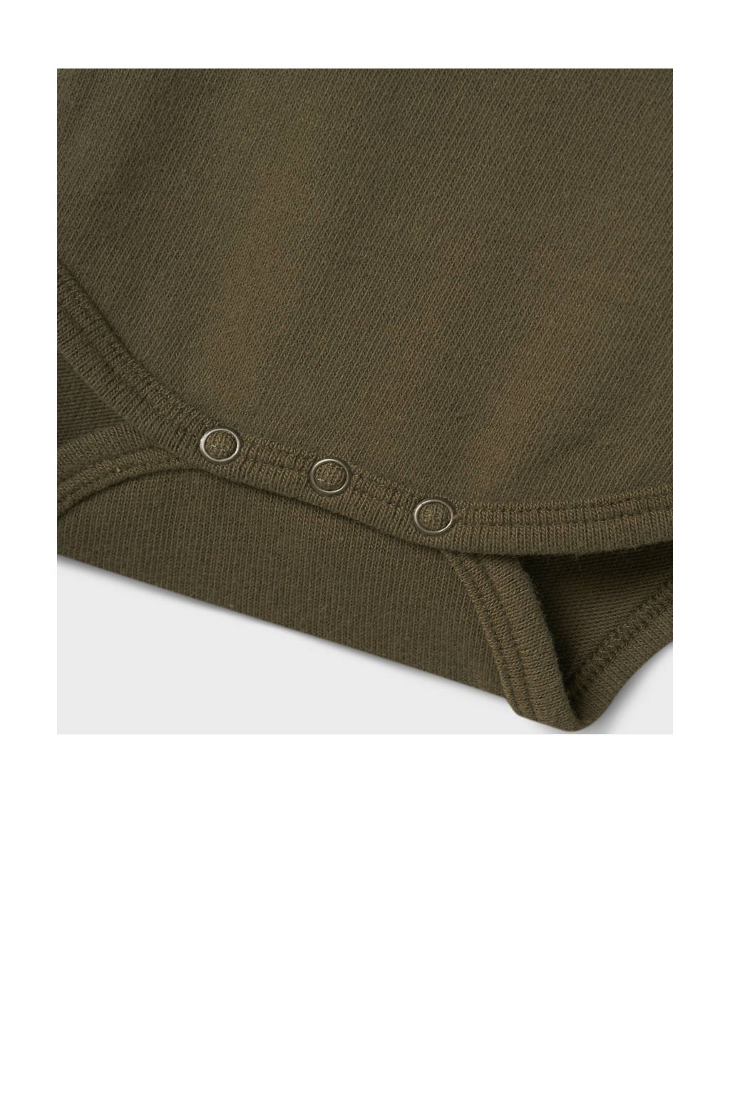 LIL' ATELIER BABY romper olijfgroen
