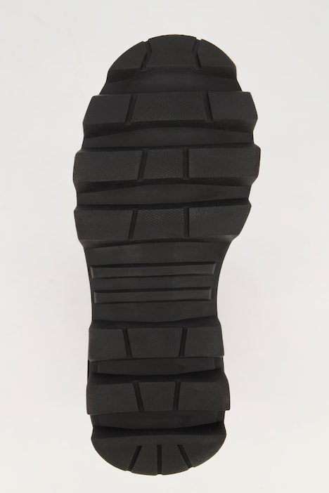 Leder-Chelseaboots, Echtleder, Stickerei, Plateausohle
