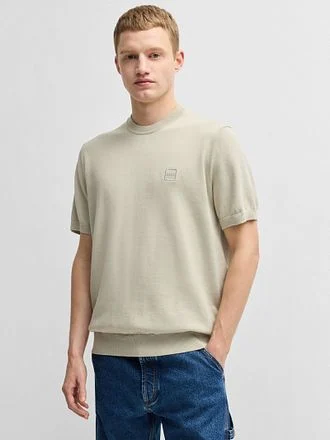 BOSS Knitted T-shirt Kanache Ecru 50538267-271 kopen