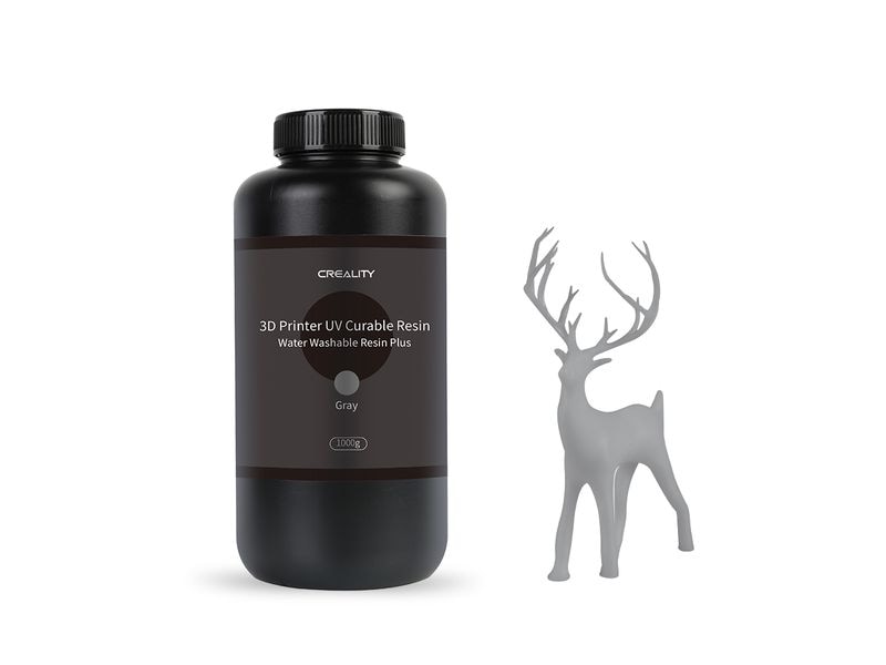 Creality Resin Wasserwaschbar, Grau, 1 kg UV-Resin für 3D-Drucker