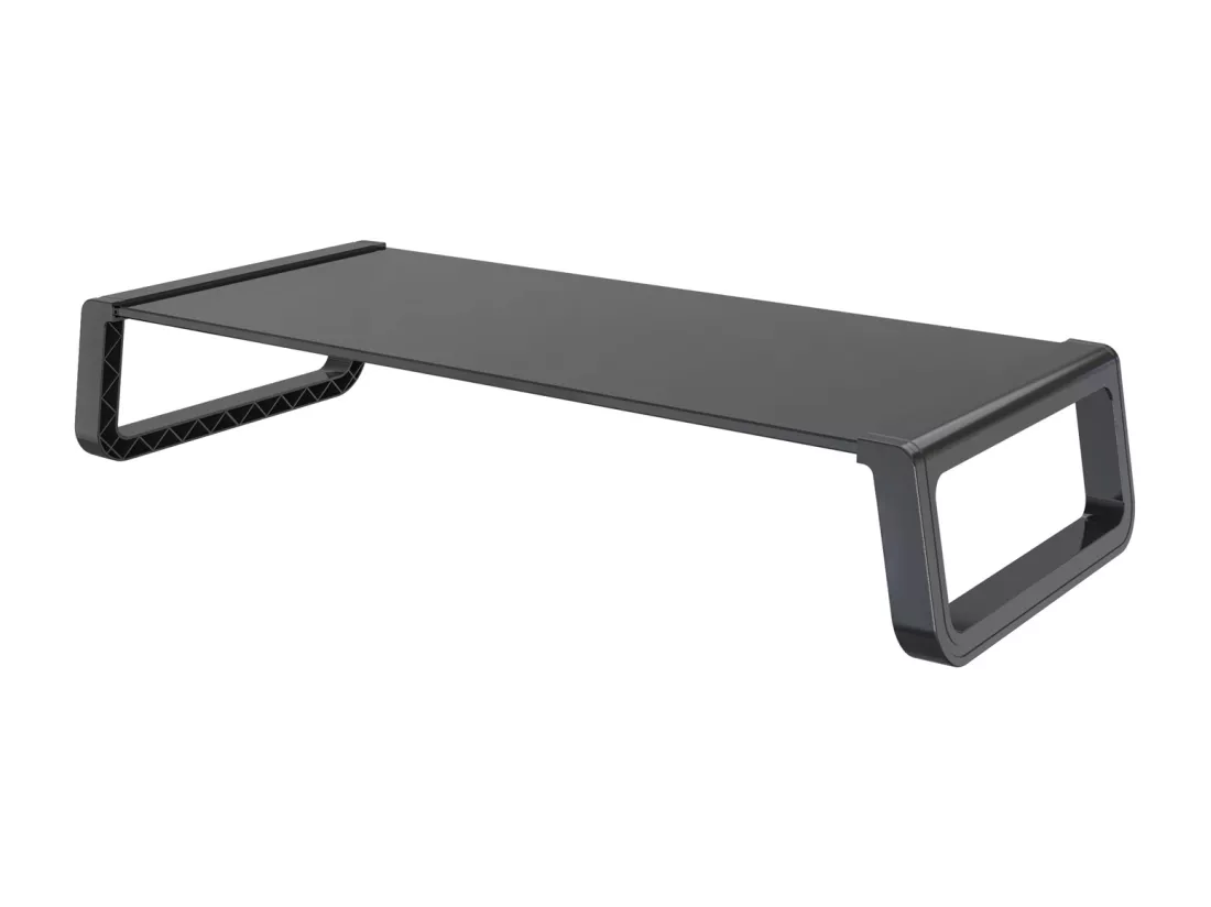 ANSAN Support de Moniteur Moniteur Riser Bureau Table d'Ordinateur Verre Noir