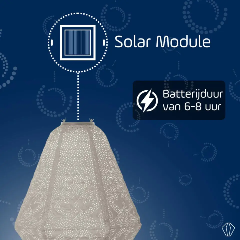 LUMIZ Solar Lampion Marrakesh Can - 30 cm - Licht Taupe