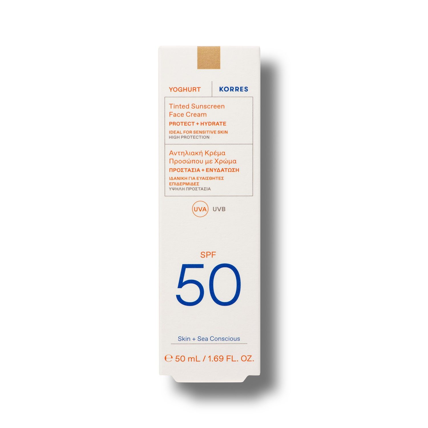 KORRES YOGHURT Getönte Sonnencreme für das Gesicht SPF50