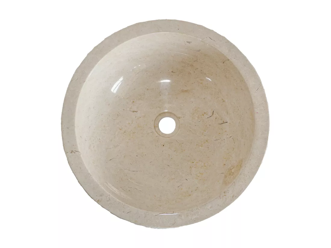 Vasque de salle de bain en marbre LIME - Couleur crème