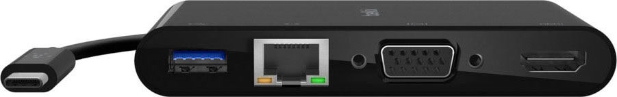 Belkin Video-Adapter »USB-C-Multimedia-Adapter« USB-C zu HDMI | RJ-45 (Ethernet) | USB 3.0 Typ A | VGA 15 cm