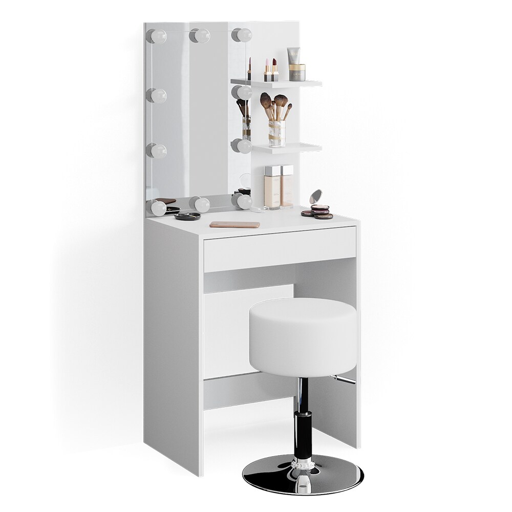 Vicco Schminktisch Frisiertisch Schminkkommode Isabelle LED-Beleuchtung + Hocker