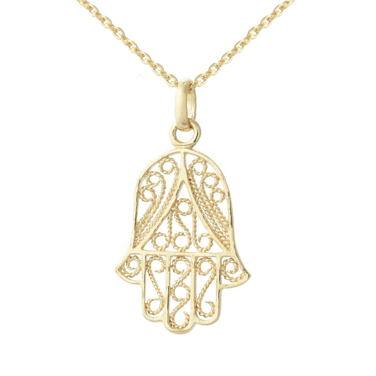Collier main de Fatma ciselée Plaqué OR 750 3 microns