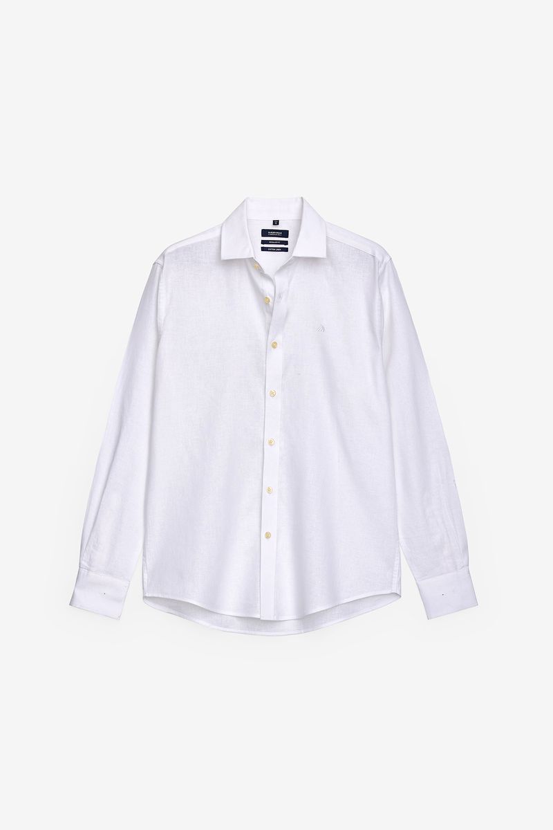 CAMISA BÁSICA EM ALGODÃO E LINHO