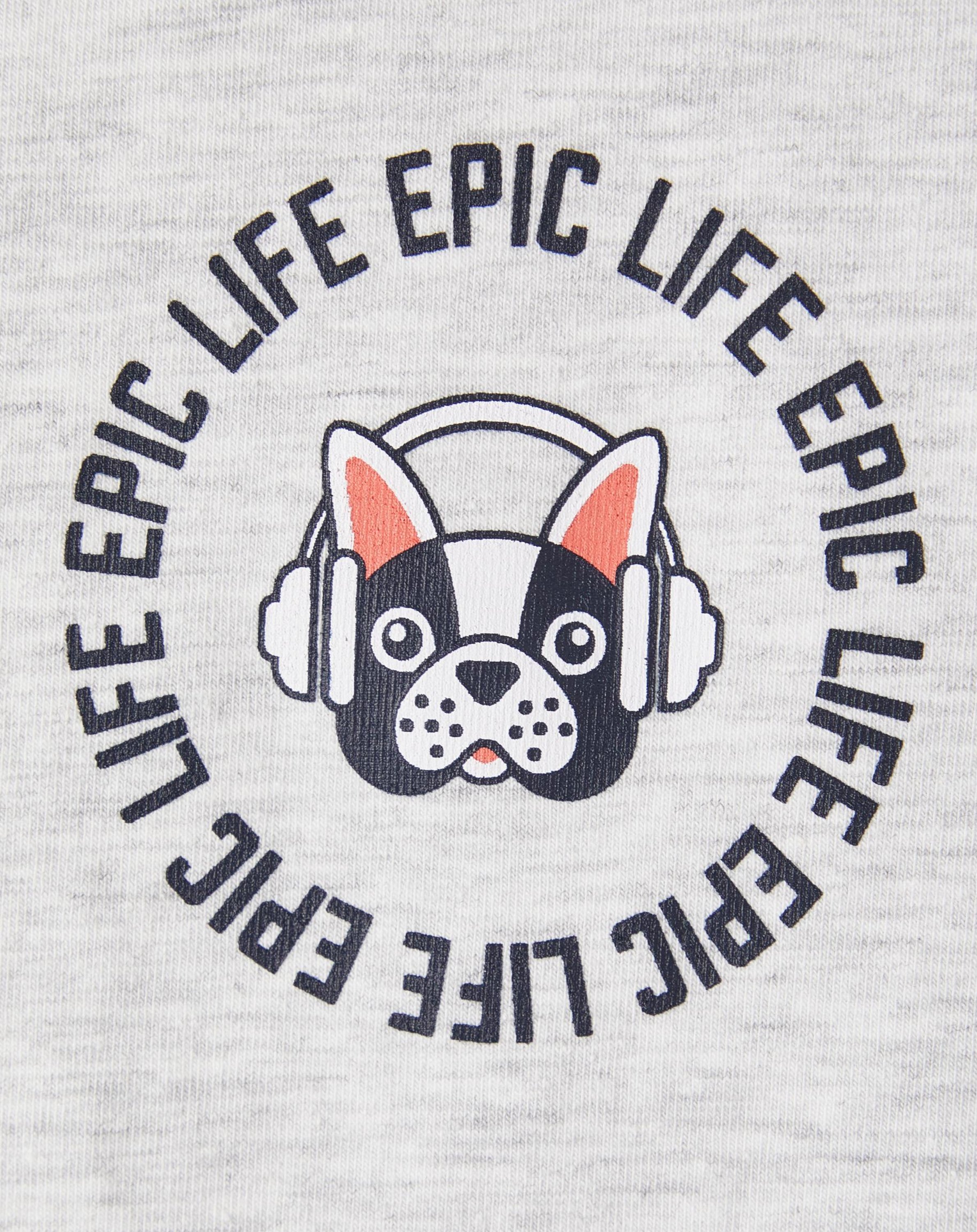 T-Shirt NKMVUX LIFE EPIC in light grey melange