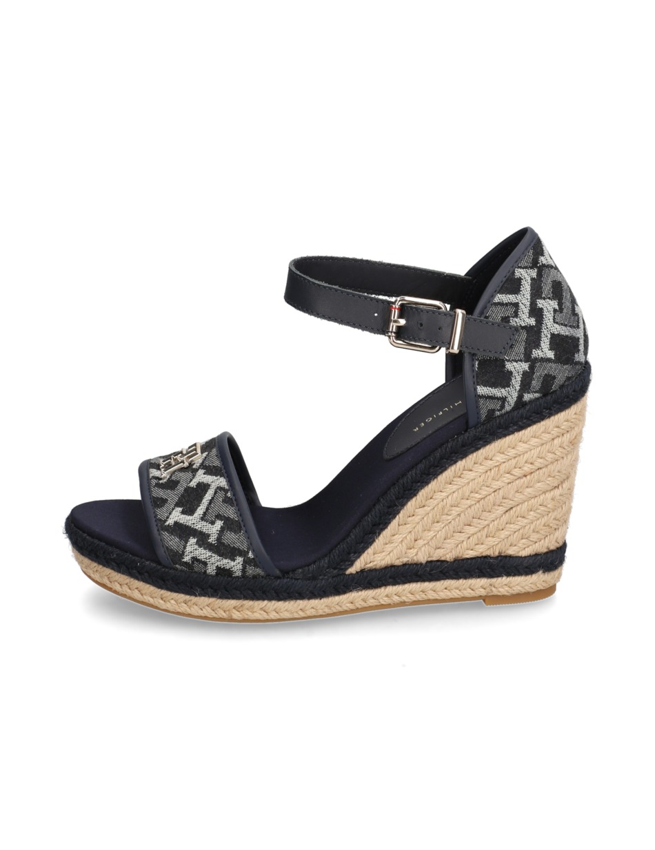TH MONOGRAM DENIM WEDGE