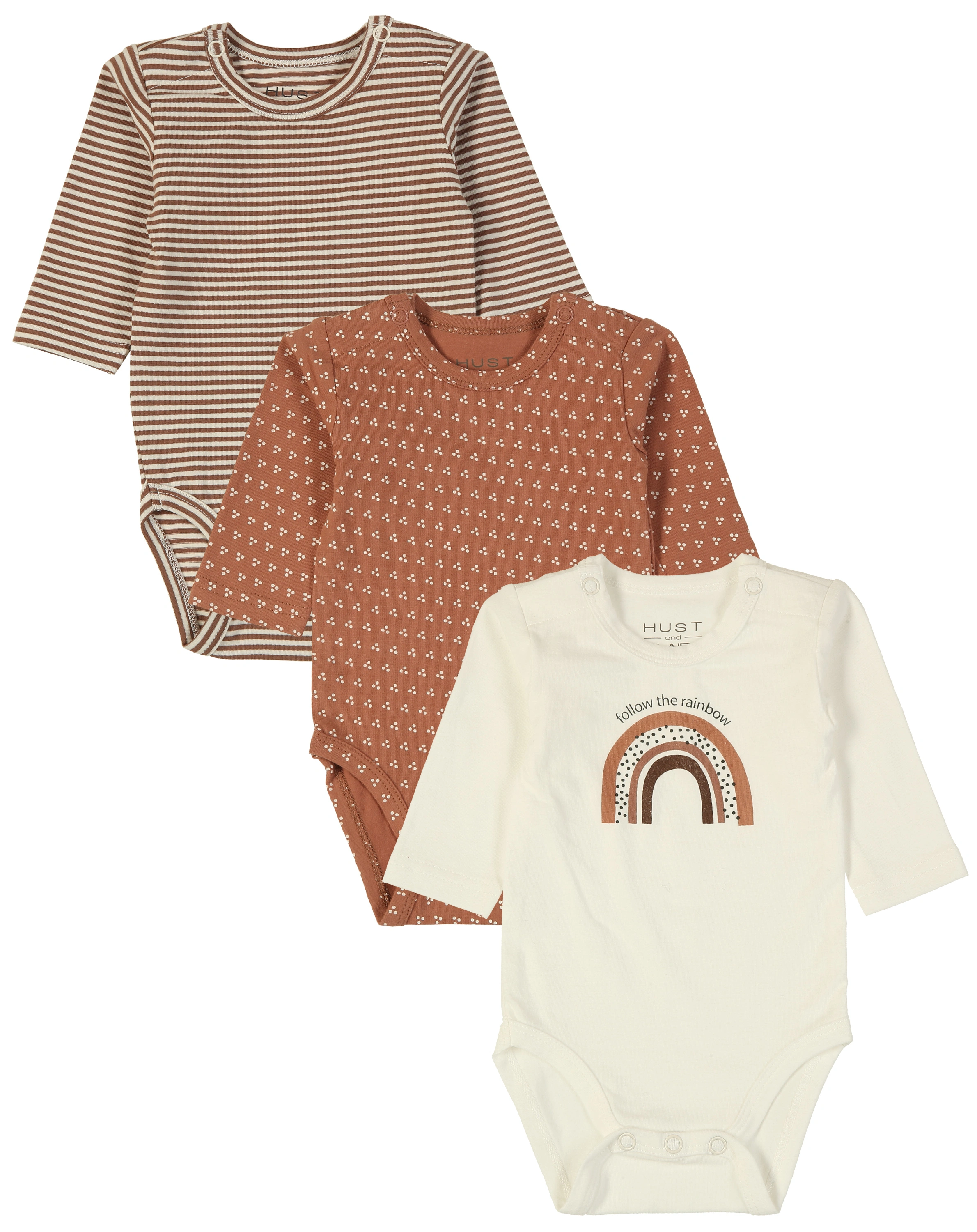 Langarm-Body BASE 3er Pack in mocca