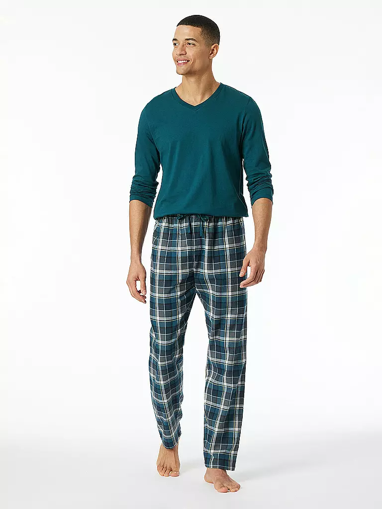 SCHIESSER Pyjama Hose blau