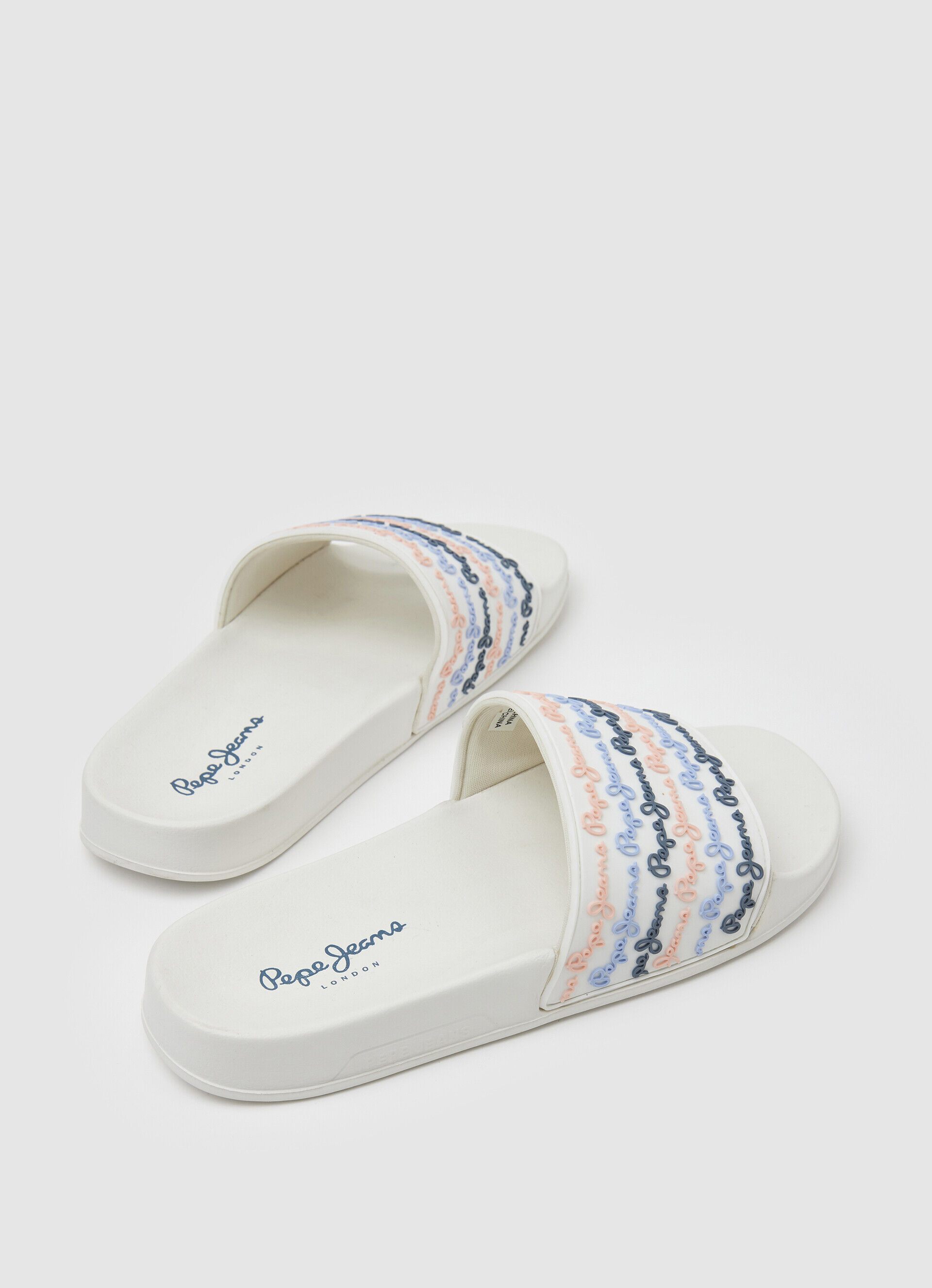 Conjunto de chinelos de praia - branco-creme