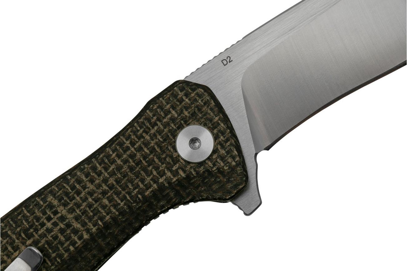 QSP Knife Raven QS122-D1 Rough Brown Micarta, Satin, zakmes