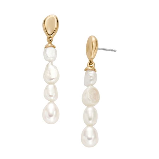 Skagen Agnethe Pearl Øreringe, Gold/Pearl