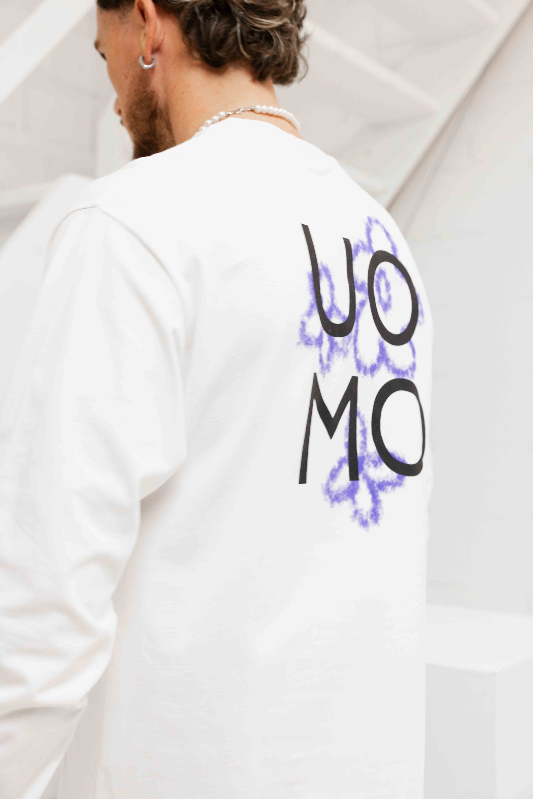 24 Uomo Flora 2.0 Longsleeve Shirt Heren Off-White/Blue