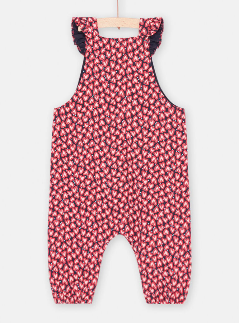 Combinaison rouge à imprimé curs bébé fille