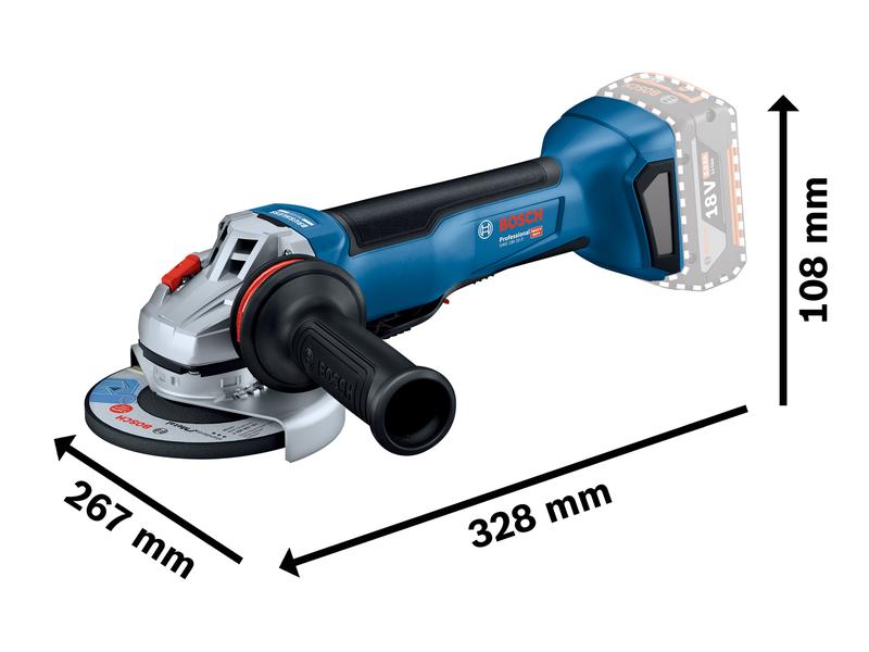 Bosch Professional Winkelschleifer GWS 18 V-10 P Leistungsstarker Akku-Winkelschleifer