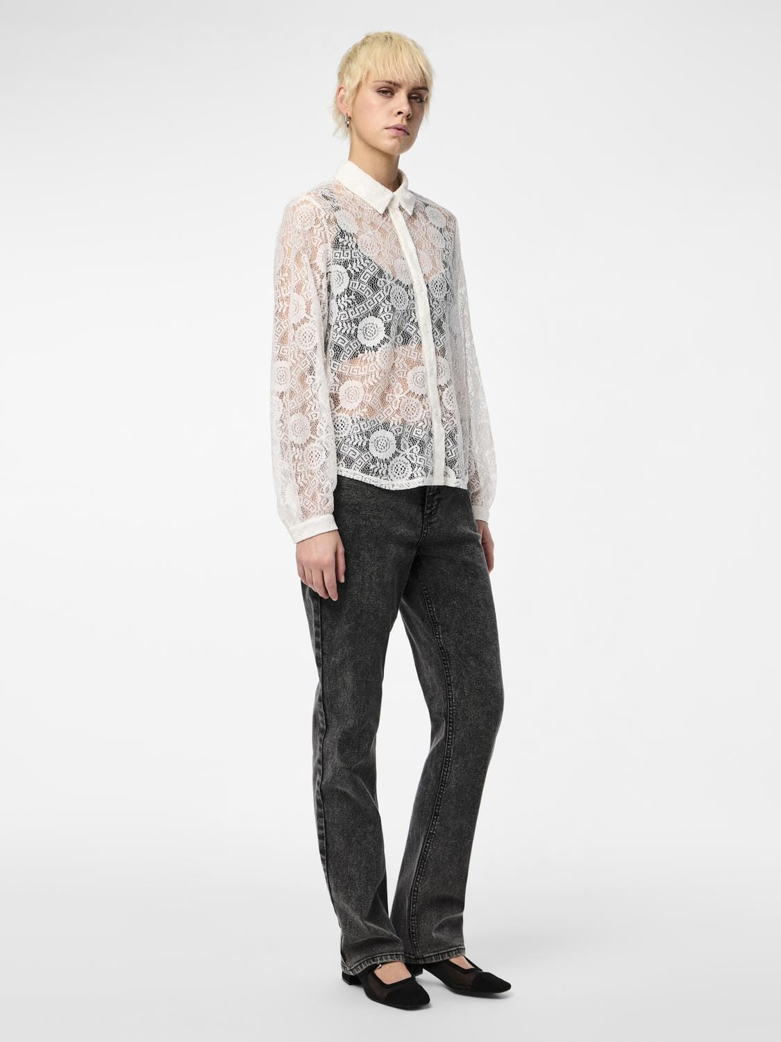 Pieces Pcolline Ls Lace Shirt 4634038 cloud dancer