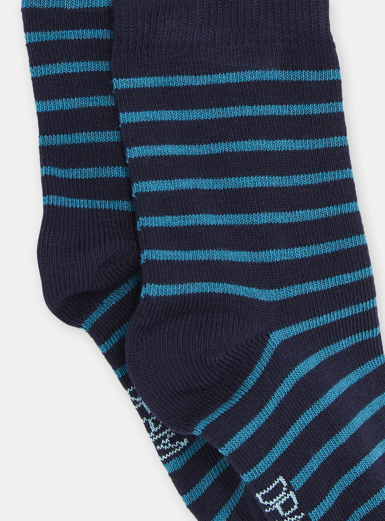 Chaussettes bleues à imprimé à rayures bébé garçon