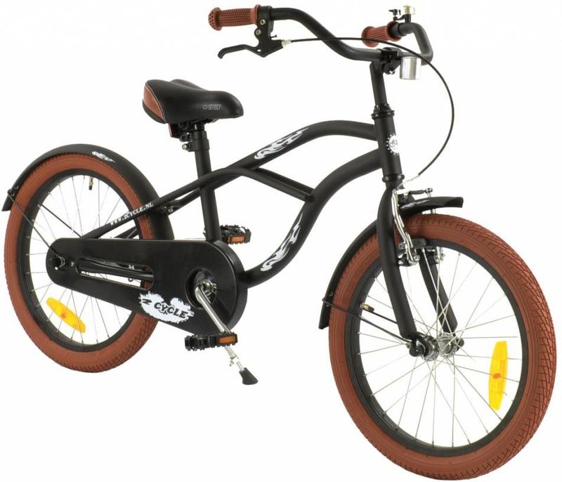 2Cycle - Cruiser - Kinderfiets - Mat-Zwart - 18 inch
