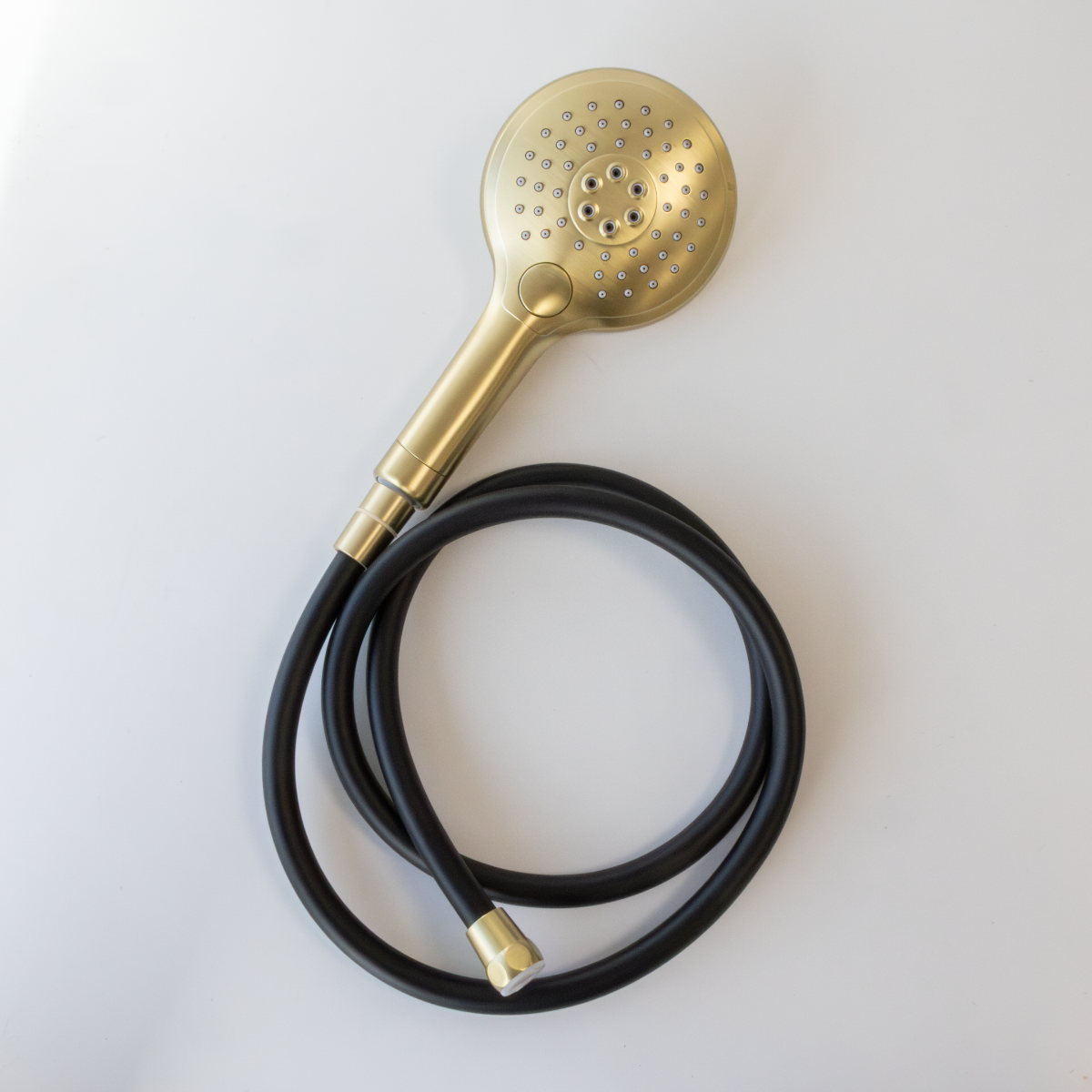 Saniclear Brass Pro 2 standen douchekop met zwarte slang geborsteld messing - mat goud