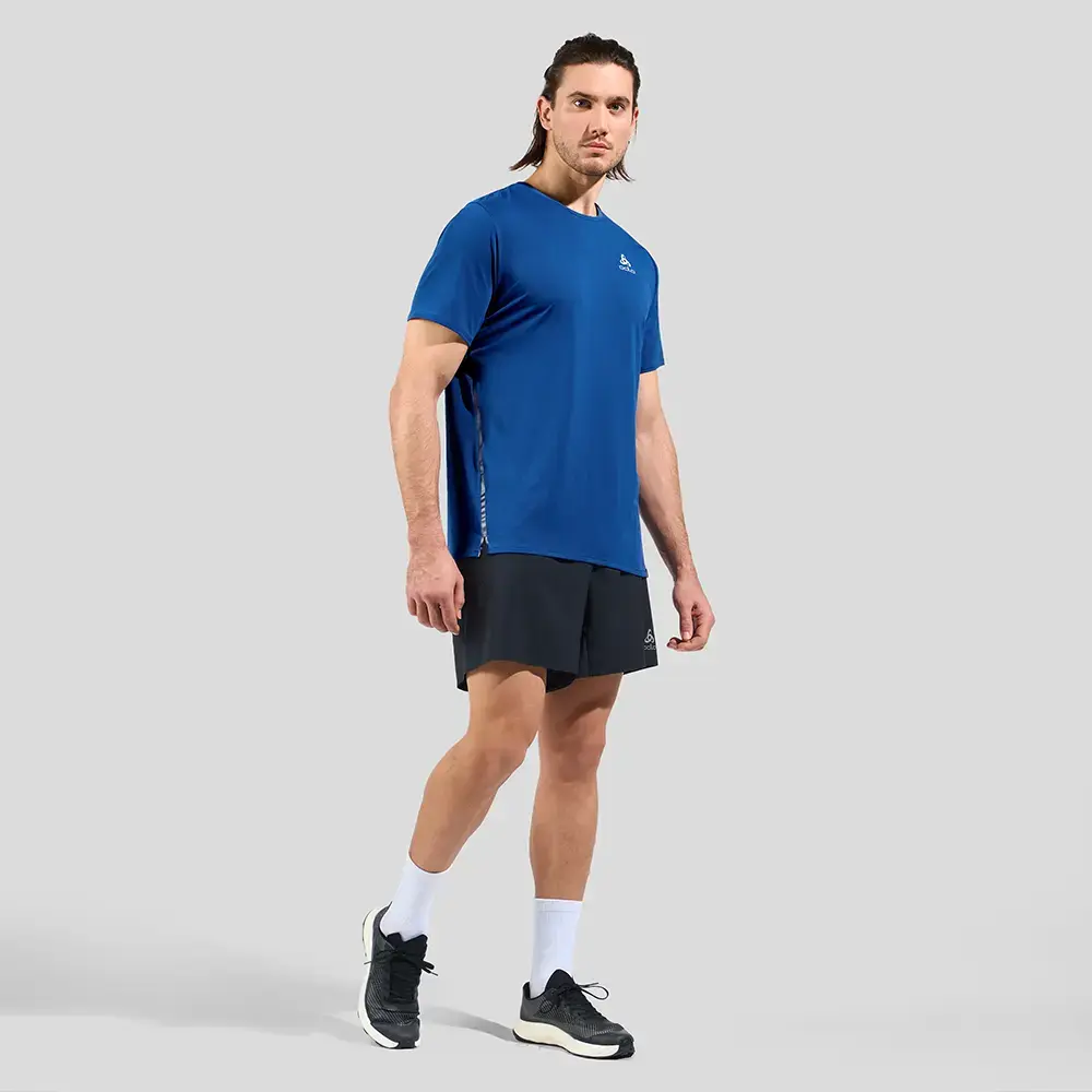 Odlo Zeroweight Chill-Tec Crew Hardloopshirt Korte Mouwen Blauw Heren