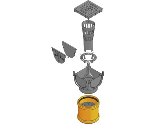 Hauraton TOP X Universele Box met Aansluitset en Geurvanger, Zwart