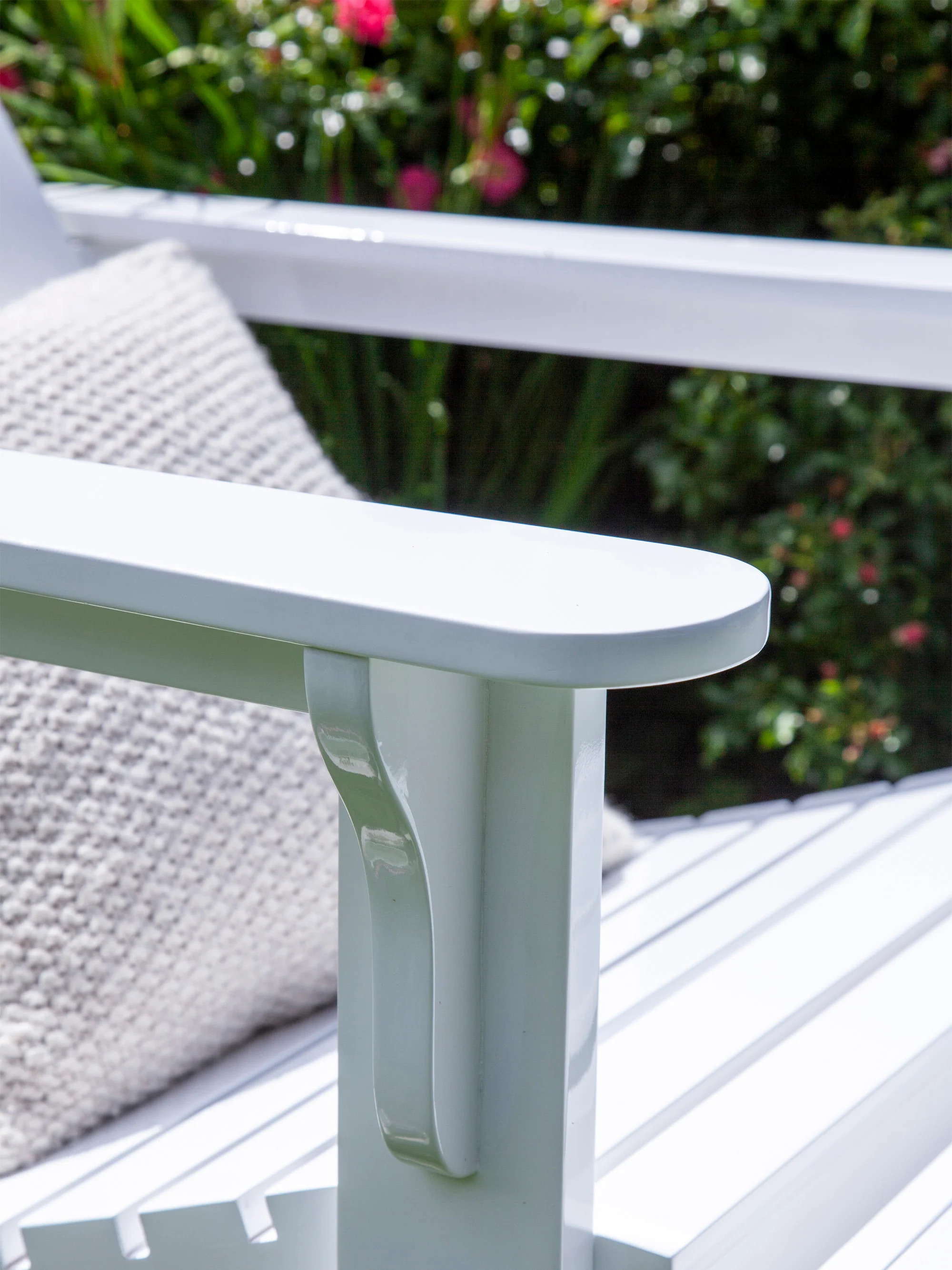 Handgemaakte mahoniehouten tuinstoel Adirondack met voetenbank, 2-delig