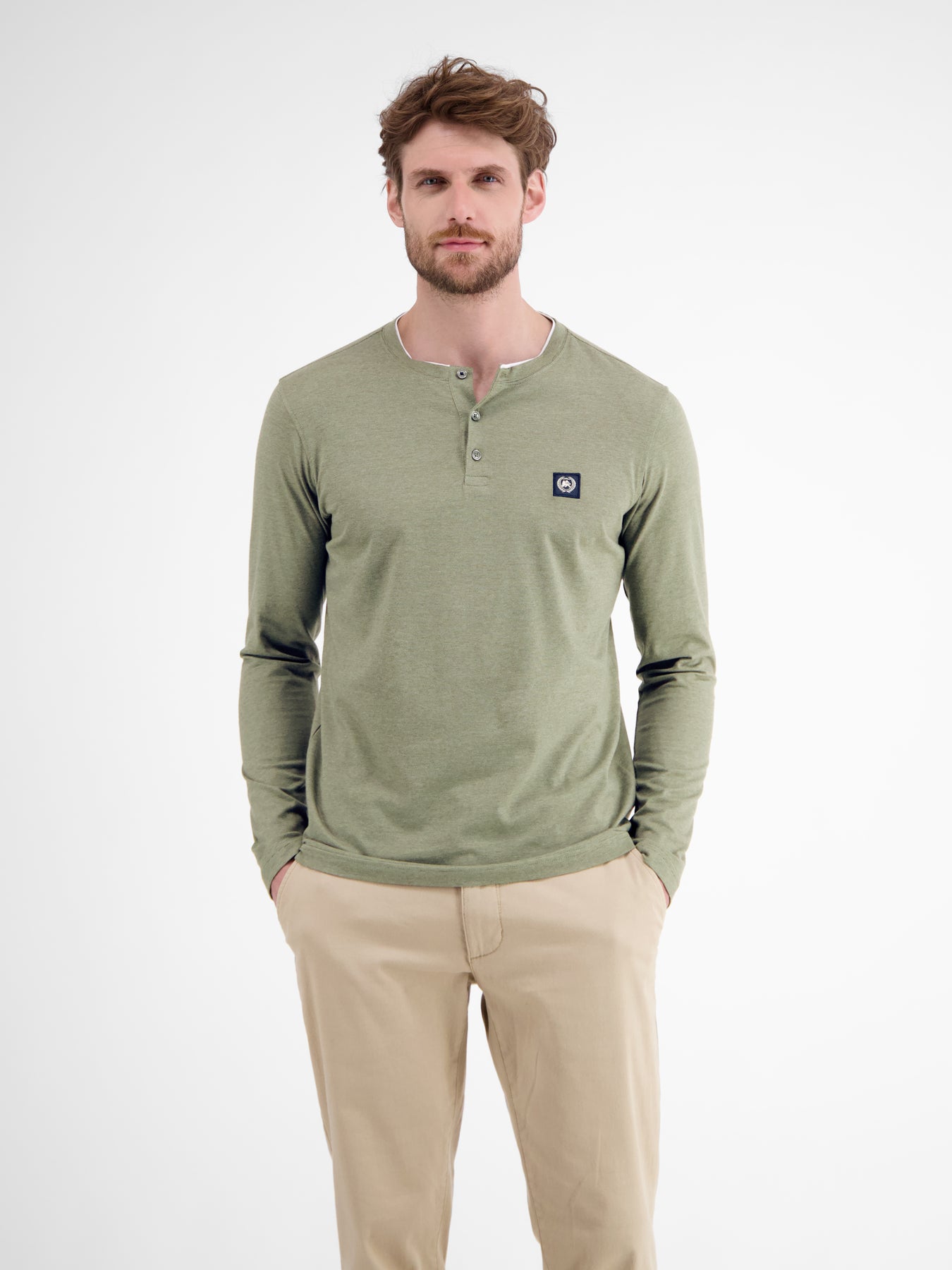 Serafino-Langarmshirt für Herren
