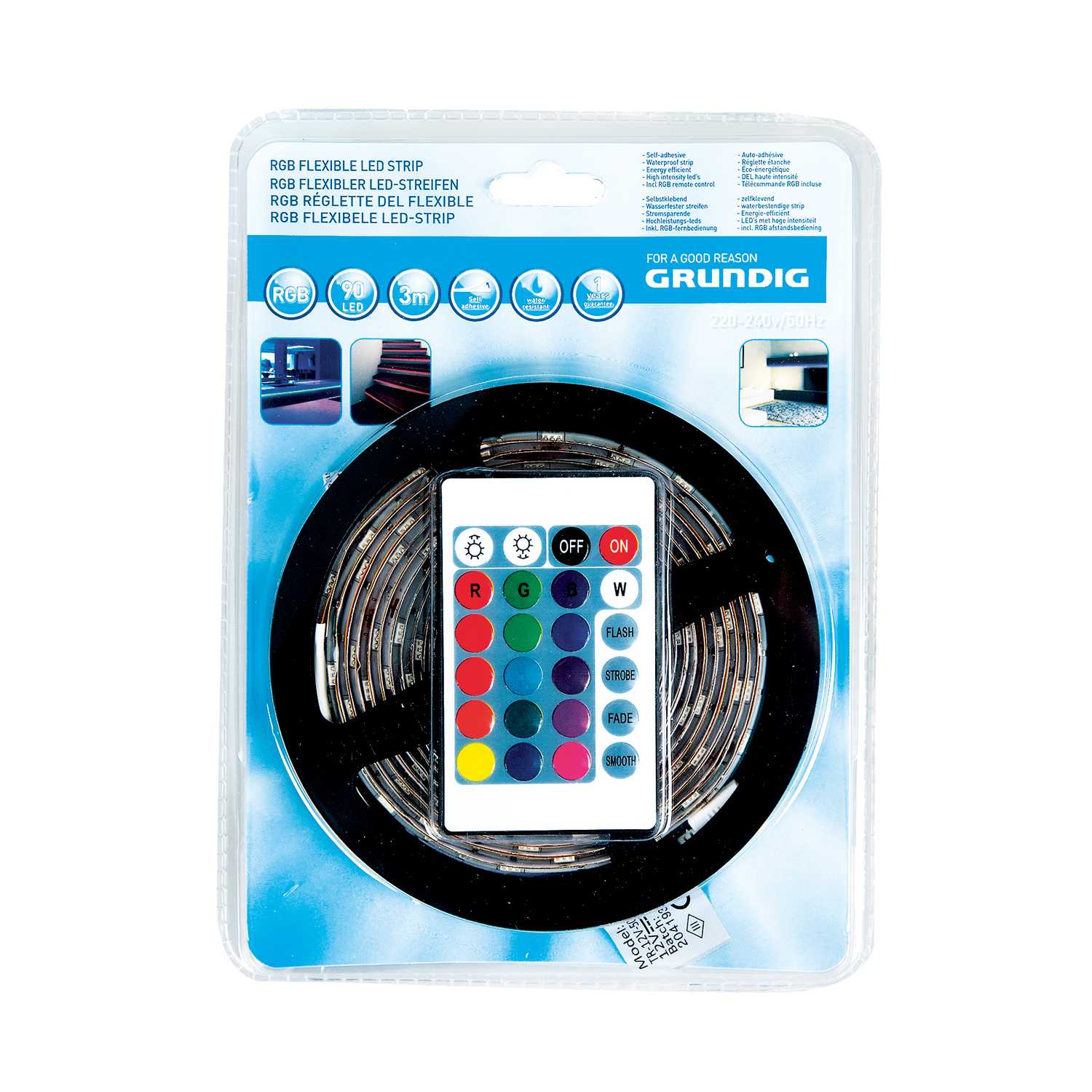 Grundig LED-Streifen mit Fernbedienung (RGB), 3 m