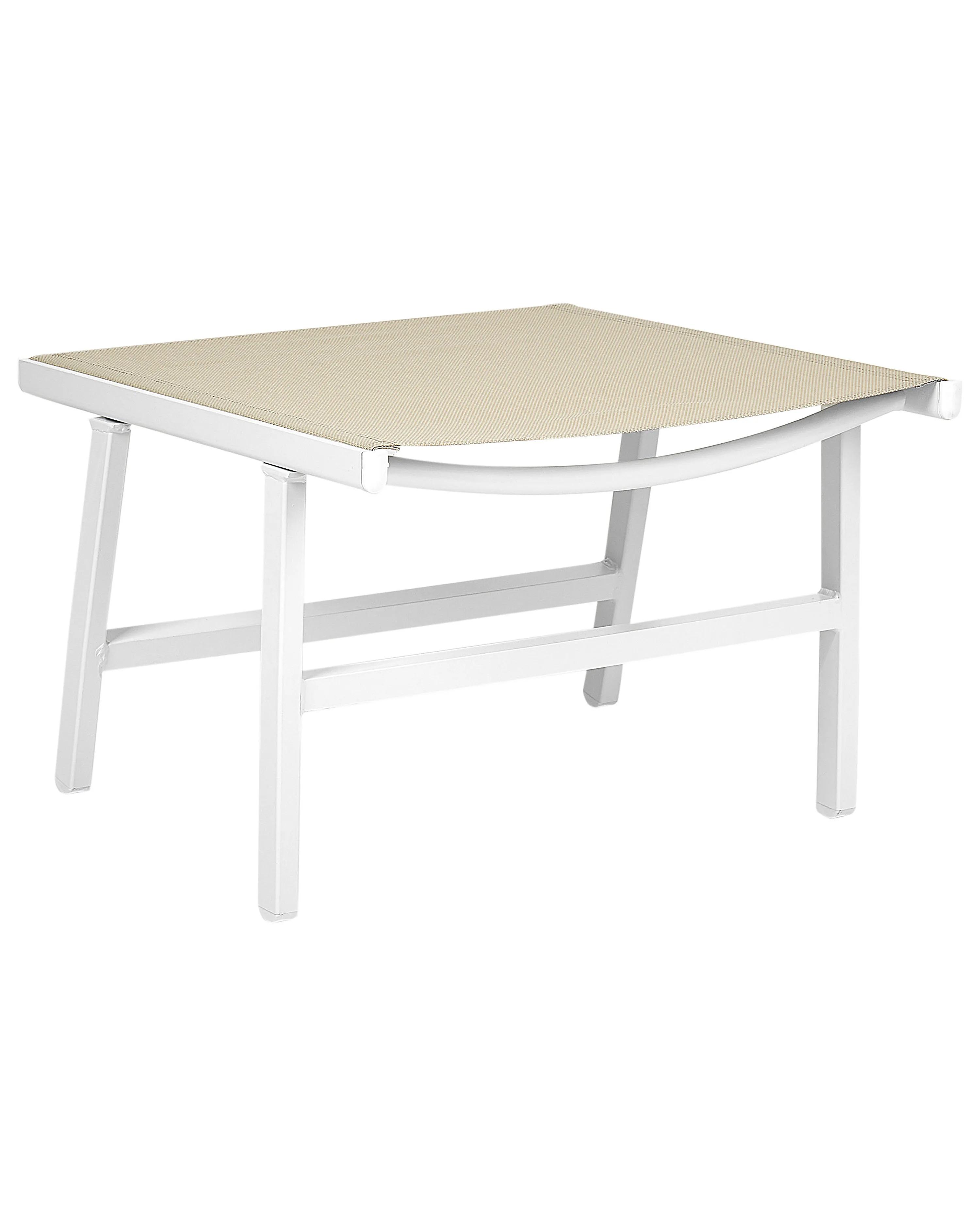 Set van 2 tuinstoelen MARCEDDI met voetenbank Metaal Wit/beige