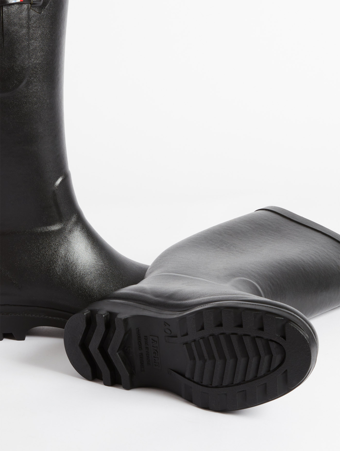 La botte de pluie boyfriend fourrée, fabriquée en France NOIR