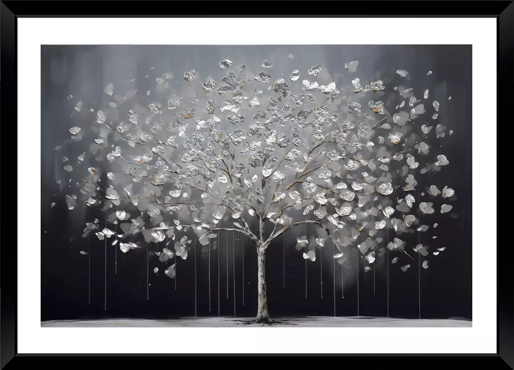 Wandbild 50 x 70 cm Silver Tree II
